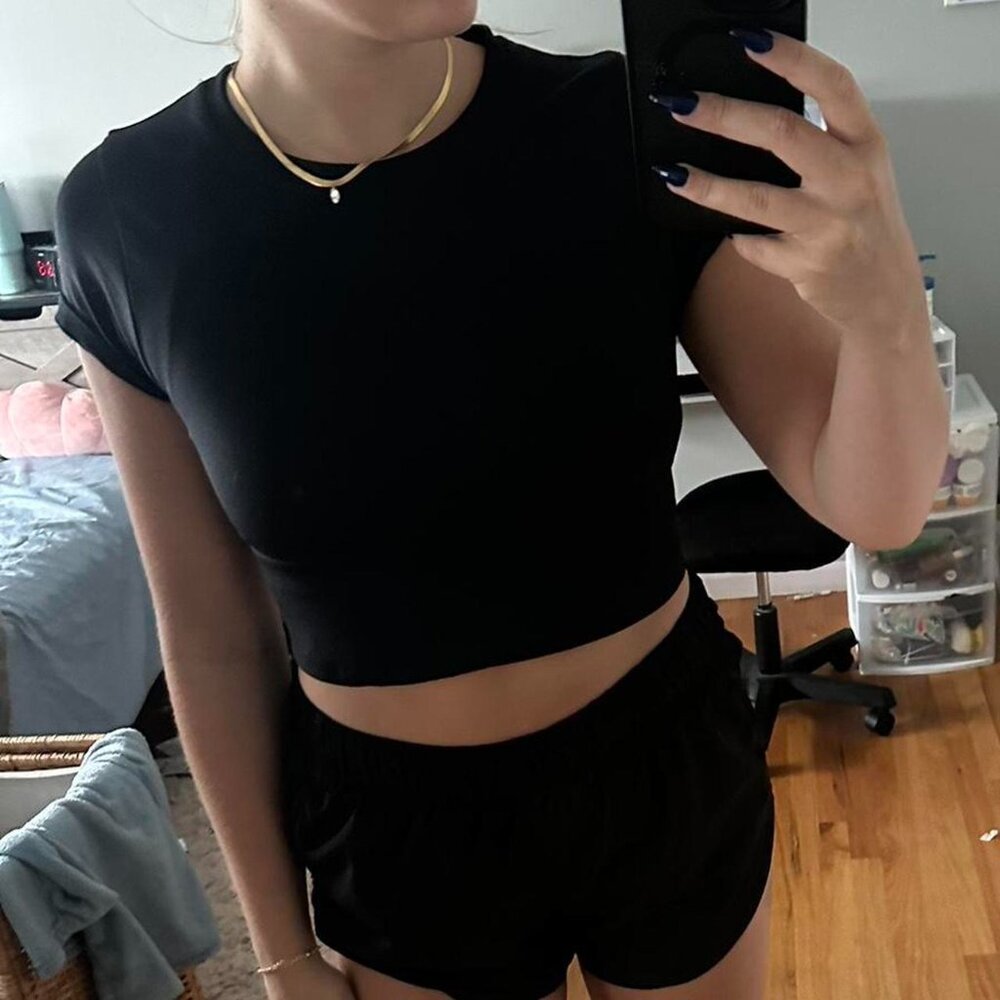 Aerie Women's Black Crop-top